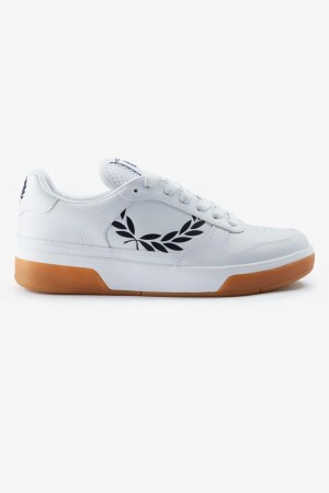 Fred Perry B300 Schuhe Herren Weiß Navy | ACHDF10027