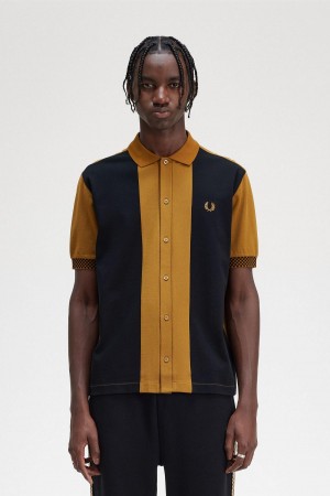 Fred Perry Button Through Polo Shirt Polo Shirts Herren Dunkel | YCHGT61280