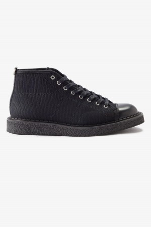 Fred Perry Canvas Monkey Schuhe Damen Schwarz | CHXBR50567