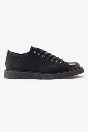 Fred Perry Canvas Monkey Schuhe Herren Schwarz | XCHGW11902