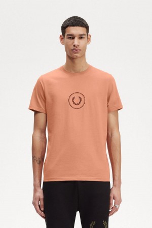 Fred Perry Circle Branding T-shirts Herren Hell | QCHWA54166
