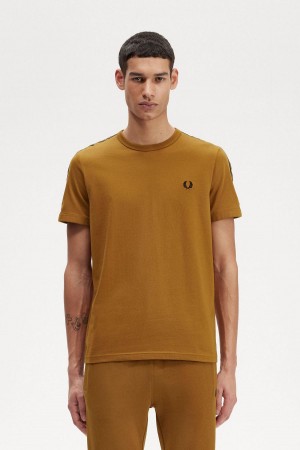 Fred Perry Contrast Tape Ringer T-shirts Herren Dunkel | CHEGJ93418