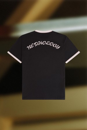 Fred Perry Contrast Trim T-shirts Herren Schwarz | QCHWA16926