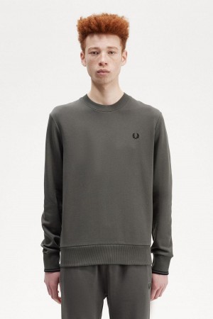 Fred Perry Crew Neck Sweatshirts Herren Grün | FCHUI22952