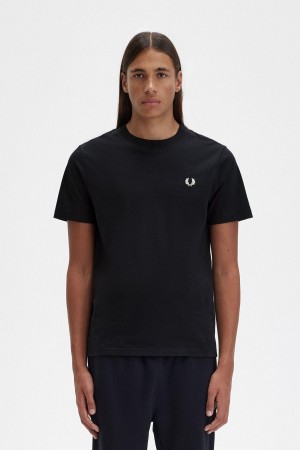 Fred Perry Crew Neck T-shirts Herren Schwarz | CHEAH38629