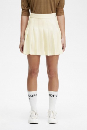 Fred Perry Falten Tennis Hosen Damen Ecru | QCHUV24628