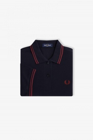 Fred Perry G3600 Fred Perry Shirt Damen Navy | CHDFL94854