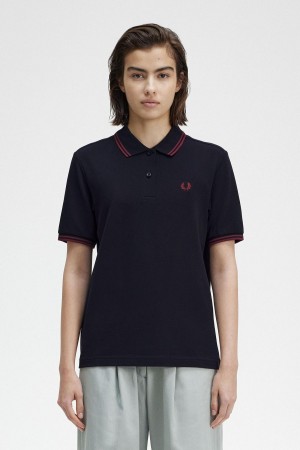 Fred Perry G3600 Polo Shirts Damen Navy | CHEGJ23568