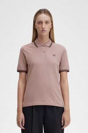 Fred Perry G3600 T-shirts Damen Dunkelrosa | UCHND58326