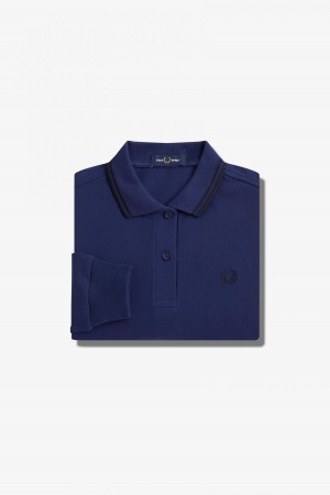 Fred Perry G3636 Fred Perry Shirt Damen Navy Schwarz Schwarz | YCHGT76728