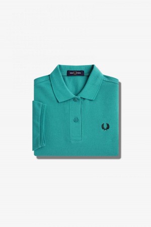 Fred Perry G6000 Fred Perry Shirt Damen Tiefesmintfarben Schwarz | CHICD99934