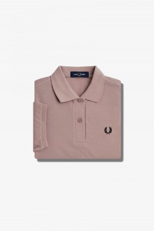 Fred Perry G6000 Fred Perry Shirt Damen Dunkelrosa Schwarz | CHNEJ70202