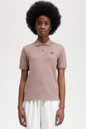 Fred Perry G6000 Polo Shirts Damen Dunkelrosa Schwarz | YCHVQ11688