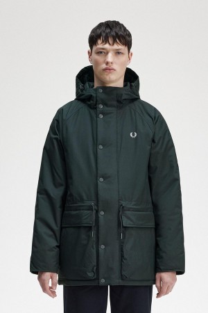 Fred Perry Gepolstert Zip Through Mäntel Herren Grün | ECHVG38536