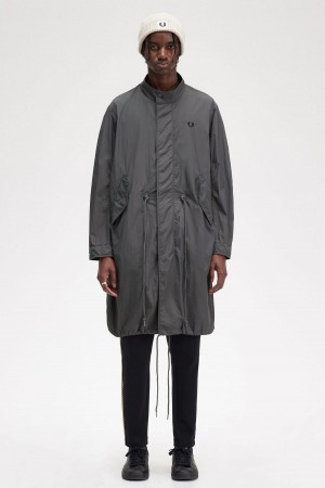 Fred Perry Gerade Hem Parka Mäntel Herren Gunmetal | SCHNY79680