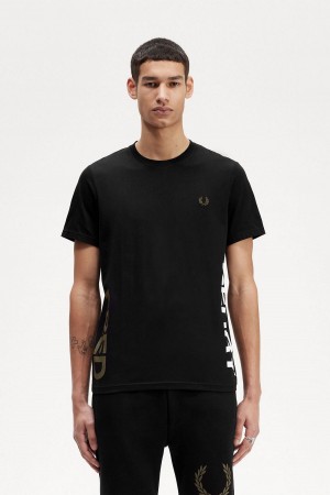 Fred Perry Graphic Branding T-shirts Herren Schwarz | CHJVR58636