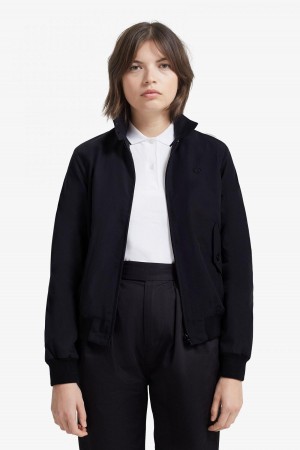 Fred Perry Harrington Mäntel Damen Schwarz | CHDYB47627