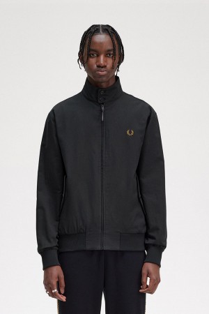 Fred Perry Harrington Mäntel Herren Schwarz | FCHUI30391