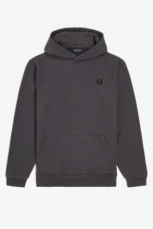 Fred Perry Heavyweight Mit Kapuze Sweatshirts Herren Gunmetal | MCHFT47873