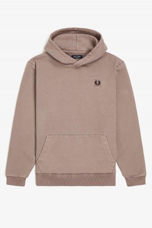 Fred Perry Heavyweight Mit Kapuze Sweatshirts Herren Dunkelrosa | CHZDE45307