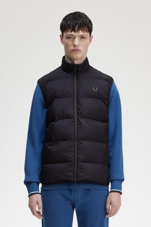 Fred Perry Insulated Gilet Mäntel Herren Schwarz | CHJKU60653