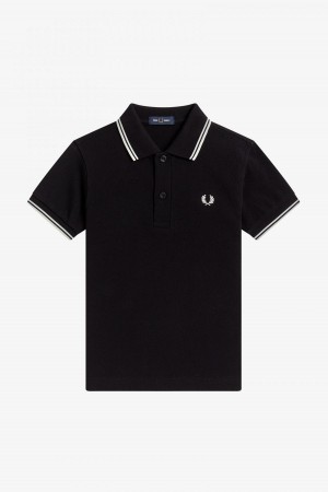 Fred Perry Kids Twin Tipped Kinder Accessories Schwarz Weiß Weiß | CHDYB57278