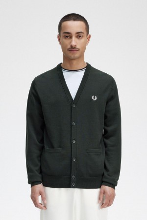 Fred Perry Klassische Cardigan Strickwaren Herren Grün | CHEGJ54192