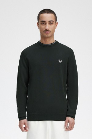 Fred Perry Klassische Crew Neck Jumper Strickwaren Herren Grün | MCHHR25042