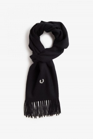 Fred Perry Lambswool Schal Accessories Schwarz Dunkel | CHXBR31430