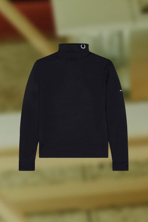 Fred Perry Laurel Wreath Detail Roll Neck T-shirts Herren Schwarz | LCHSX35509