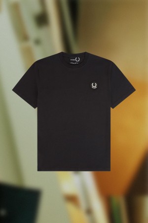 Fred Perry Laurel Wreath Detail T-shirts Herren Schwarz | TCHWZ75649