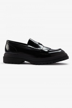 Fred Perry Loafer Schuhe Herren Schwarz | PCHER22215