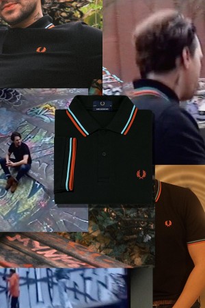 Fred Perry M12 Fred Perry Shirt Herren Schwarz Blau Orange | YCHGT68656