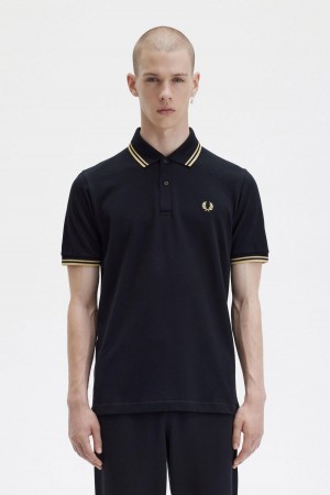 Fred Perry M12 Polo Shirts Herren Schwarz | XCHGW64070