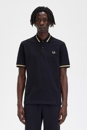 Fred Perry M2 Polo Shirts Herren Schwarz | CHEAH86379