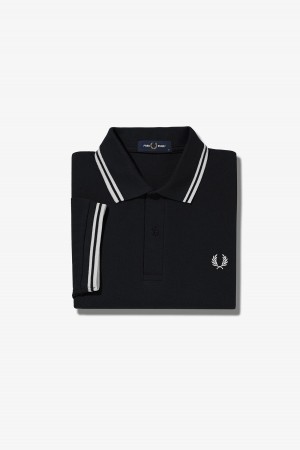 Fred Perry M3600 Fred Perry Shirt Herren Schwarz Weiß Weiß | QCHWA86012
