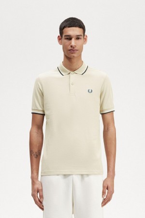 Fred Perry M3600 Polo Shirts Herren Hellweiß Blau | CHCVG74774