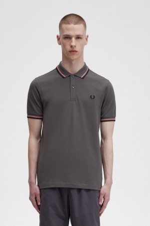 Fred Perry M3600 Polo Shirts Herren Koralle Schwarz | QCHUV69045