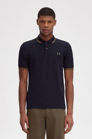 Fred Perry M3600 Polo Shirts Herren Navy Grün | CHNEJ33099