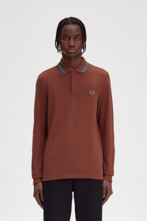 Fred Perry M3636 Polo Shirts Herren Braun Tiefesmintfarben Tiefesmintfarben | FCHHY51169