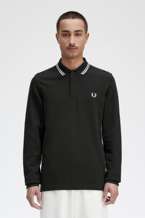Fred Perry M3636 Polo Shirts Herren Grün Weiß Weiß | CHJZR66998