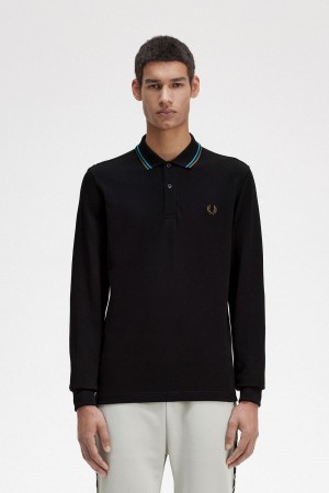 Fred Perry M3636 Polo Shirts Herren Schwarz Blau Grün | CHICD70136