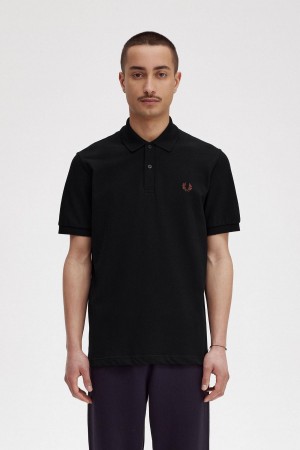 Fred Perry M3 Polo Shirts Herren Schwarz Braun | ZCHMJ51948