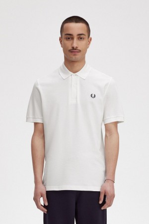 Fred Perry M3 Polo Shirts Herren Weiß Navy | YCHVQ62081