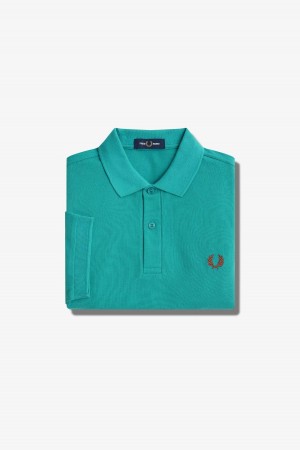 Fred Perry M6000 Fred Perry Shirt Herren Tiefesmintfarben Braun | YCHGT97384