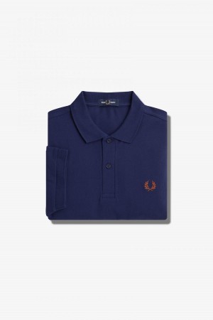 Fred Perry M6000 Fred Perry Shirt Herren Navy Braun | SCHNY23524