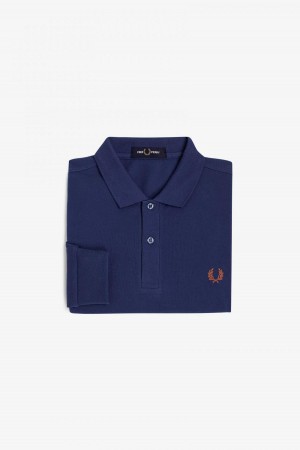 Fred Perry M6006 Fred Perry Shirt Herren Navy Braun | CHJVR33915