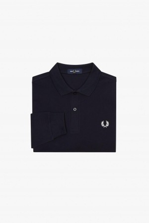 Fred Perry M6006 Fred Perry Shirt Herren Navy Weiß | ZCHMJ65362