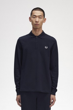 Fred Perry M6006 Polo Shirts Herren Navy Weiß | CHXMI19041