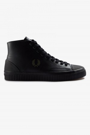 Fred Perry Mid Hughes Schuhe Herren Schwarz Grün | CHJVR64674
